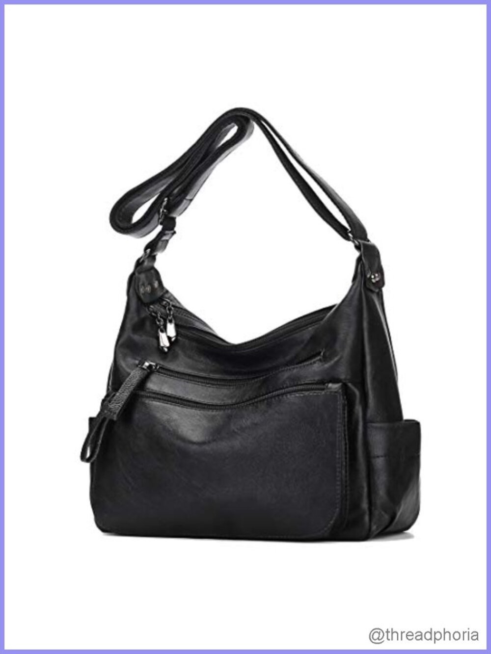 Fashion Crossbody Bag Women Soft PU Leather Handbag Purses Multi Pocket Hobo